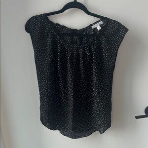 LC Lauren Conrad Black and White Dotted Blouse